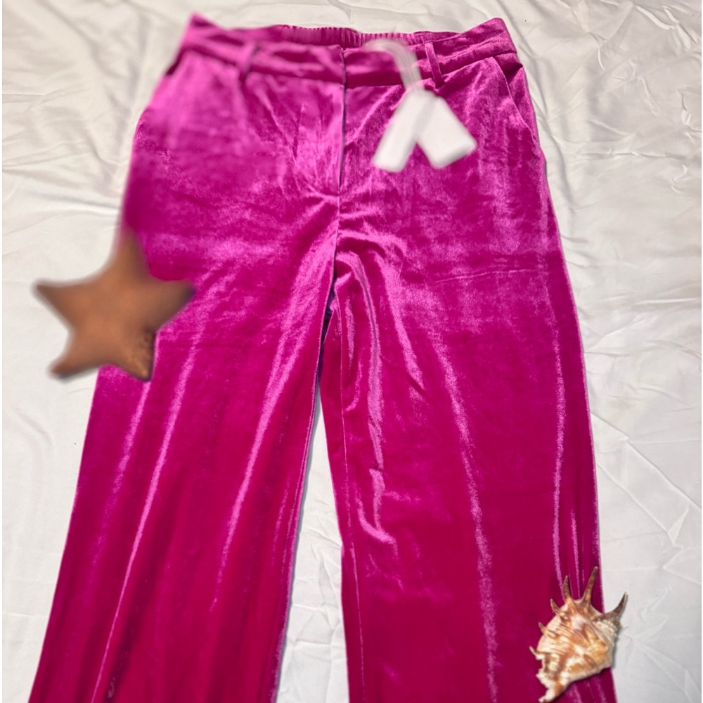 Velour pink pants